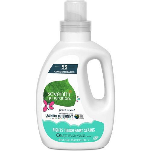 Seventh Generation Concentrated Baby Laundry Detergent, Stain Fighting Formula, Fresh Scent, 40 oz (53 Loads) - Baby - Fresh Scent