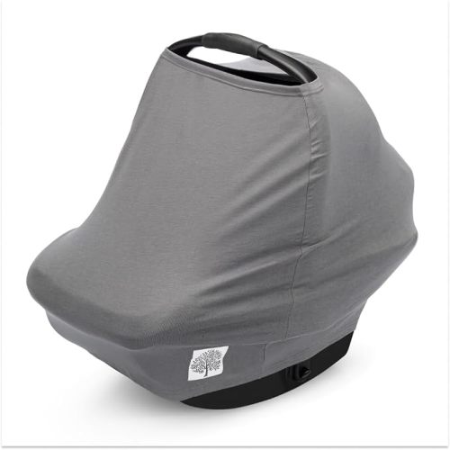 Parker Baby Co. Multi-Use Cover - Carseat Cover, Nursing Cover - Pewter