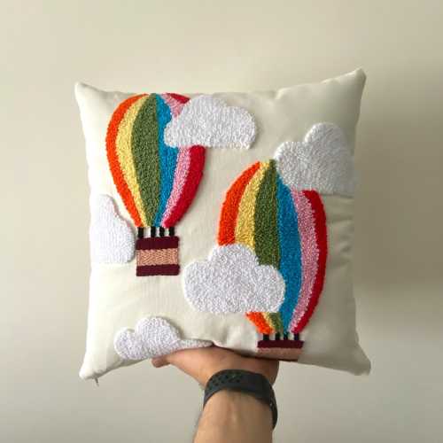 Rainbow Balloon Pillow with Insert