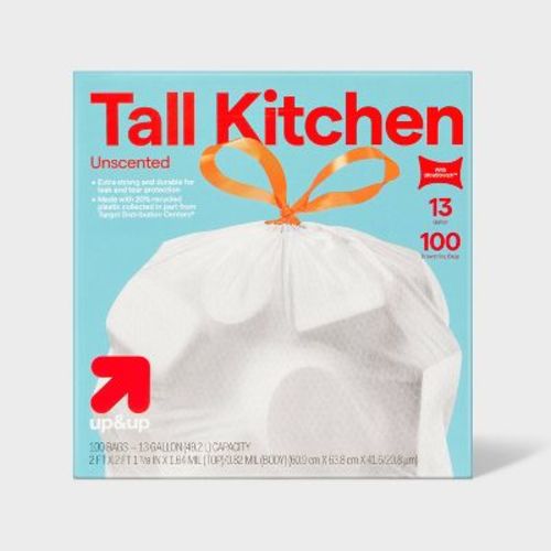 UltraStretch Tall Kitchen Drawstring Trash Bags - Unscented - 13 Gallon - up&up™
