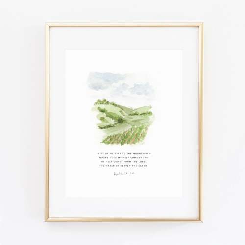 psalm 121:1-2 vineyard scripture print