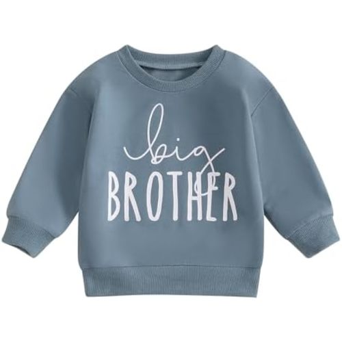 Newborn Baby Boy Clothes Big Brother Little Brother Matching Long Sleeve Pullover Sweatshirt Romper fall Outfits