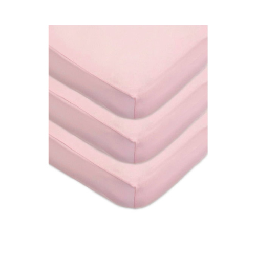 American Baby Company 3 Pack 100% Natural Cotton Fitted Crib Sheets 52" x 28" - Soft, Breathable, Hypoallergenic & Gentle Toddler Bed Sheets, Pink, Neutral for Boys & Girls
