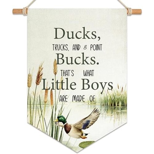 Mallard Duck Nursery Canvas Banner Baby Boy Wildlife Wall Decor 12x16in