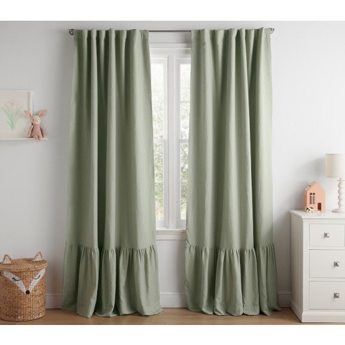 Belgian Linen Ruffle Blackout Curtain
