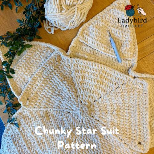 Crochet Chunky Baby Star Snuggle Suit Pattern – PDF Instant Download