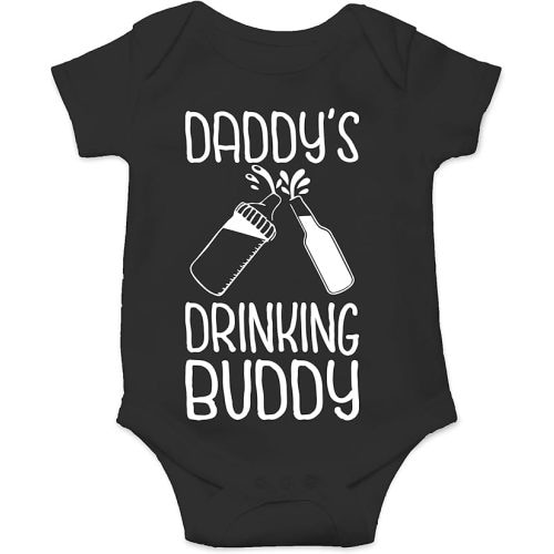 Belle Homie Daddy's Drinking Buddy - Funny Baby Essentials Bodysuit - Infants Outfit Newborn Unisex Rompers