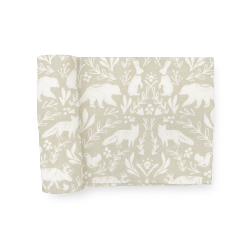Stretch Knit Swaddle Blanket - Folk Fauna