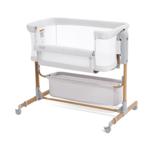 Baby Bassinet Bedside Sleeper, 3-in-1 Rocking Bassinet for Baby with 6-Level Height Adjustable, 4 Wheels & Breathable Mesh Walls, Portable Bedside Bassinet with Mattress for Newborn