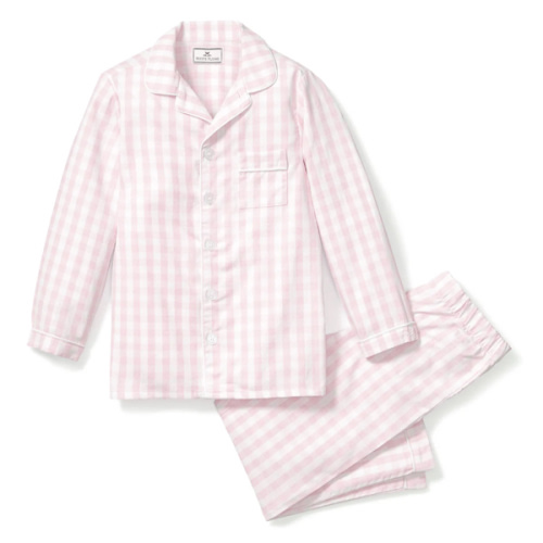 Kid's Twill Pajama Set in Pink Gingham