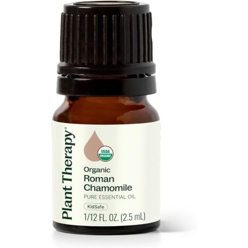 Plant Therapy Organic Roman Chamomile Essential Oil 2.5 mL (1/12 oz) 100% Pure, Undiluted, USDA Certified Organic, Natural Aromatherapy for Relaxation and Stress Relief