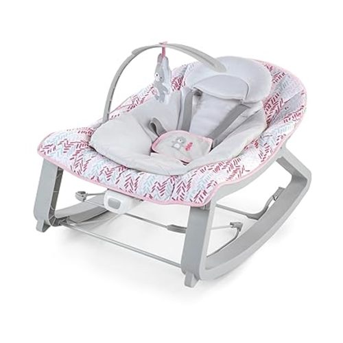 Ingenuity Keep Cozy 3-in-1 Grow with Me Vibrating Baby Bouncer Seat & Infant to Toddler Rocker, 0-30 Months Up to 40 lbs (Linden)