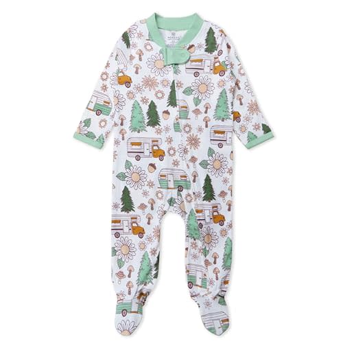 HonestBaby Sleep & Play Footed One-piece Pajama Sleeper 100% Organic Cotton, Baby Boys