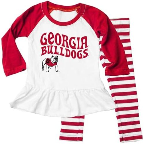 Wes and Willy NCAA Infant Girls Ruffle Raglan Set,
