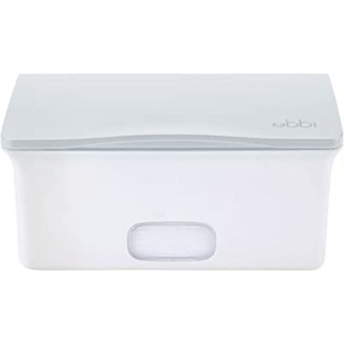 Ubbi Baby Wipes Dispenser, Baby Wipes Case, Baby Wipes Holder With Weighted Plate, Keeps Wipes Fresh And Non-Slip Rubber Feet, Gray