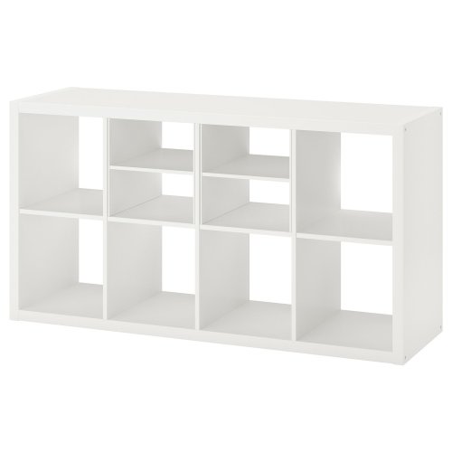 KALLAX Shelving unit - with 2 shelf inserts/white 147x77 cm