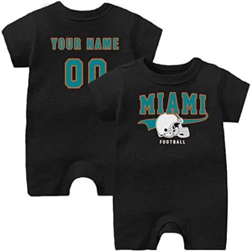 Custom Baby Bodysuit Football Graphic Jersey Personalized with Name and Number