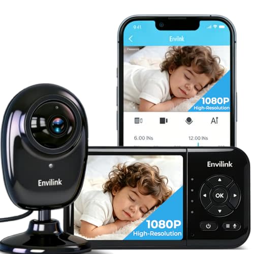 1080P High Definition Baby Monitor, Baby Monitor with Camera and Audio, Long Lasting Battery Monitor wtih Night Vision, 2-Way Talk, VOX, 5 Lullabies, 1200ft Long Range for Indoor Home Use