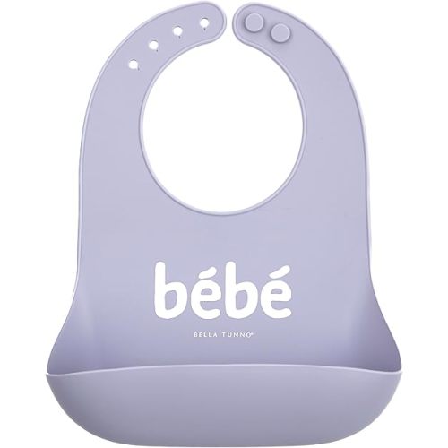 Bella Tunno Baby Bib for Eating, Waterproof Silicone Bib with Large Food Catcher, Adjustable Fit for Babies 4-12 months & Toddlers 1-3 Years, Boys & Girls, Bebe