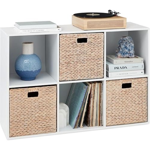 Best Choice Products 6-Cube Storage Organizer, 13.5in Shelf Opening, Bookcase, Display Shelf, Customizable w/ 3 Removable Back Panels – White