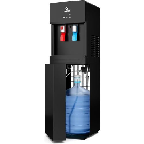 Avalon A6BLWTRCLRBLK Touchless Bottom Loading Cooler Dispenser-Hot & Cold Water, Child Safety Lock, Innovative Slim Design, Holds 3 or 5 Gallon Bottles-UL-Black