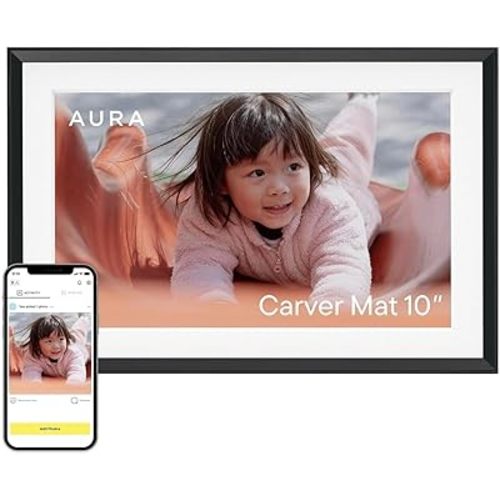Aura Carver 10" WiFi Digital Picture Frame – Free Unlimited Cloud Storage – Send Photos from App – No Subscription – Auto On/Off – Gift for Parents & Grandparents
