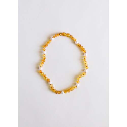 Raw Honey Baltic Amber + Pearl Halo || Necklace – CanyonLeaf