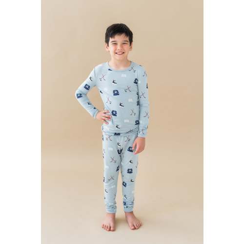 Long Sleeve Pajamas in Vintage Hockey