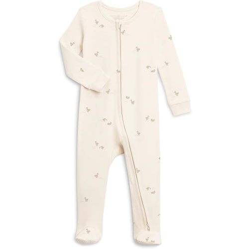 Colored Organics Baby Zip-Up Footed Sleeper with 2-Way Zipper - Newborn Organic Cotton Pajamas