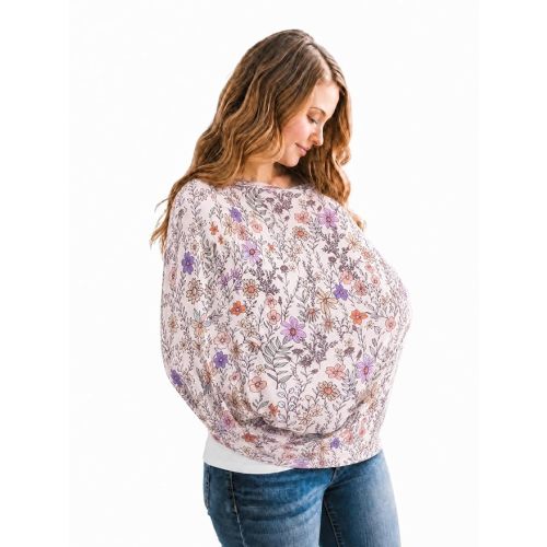 Copper Pearl Nursing Cover for Breastfeeding – Multi-Use Baby Car Seat Cover, Stroller Cover & Breast Feeding Cover Up for Women, Stretchy Breathable High Quality Cover for Boy or Girl, Flora