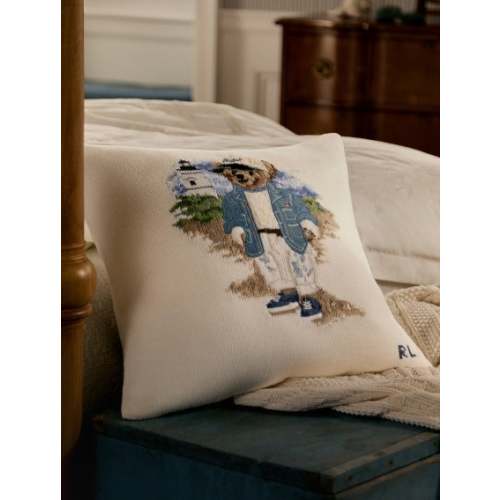 By the Sea Polo Bear Throw Pillow