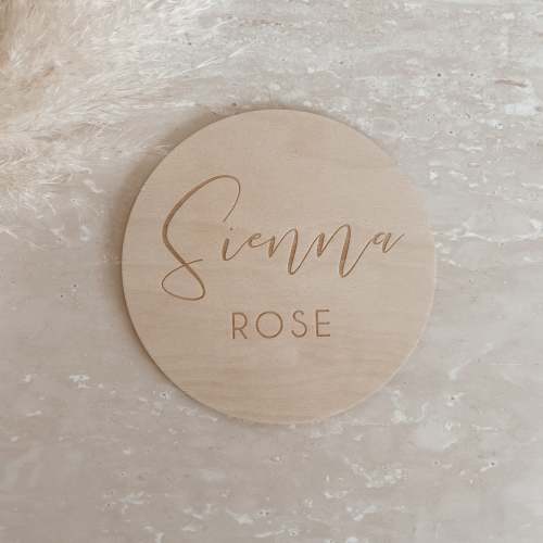 Custom Etched Wooden Name Plaque - 15cm