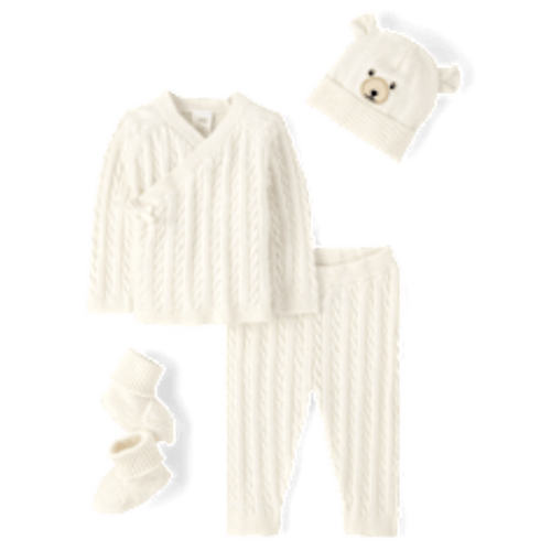 Baby Bear Long Sleeve 4-Piece Take Home Set - Homegrown by Gymboree - WHITE | Gymboree