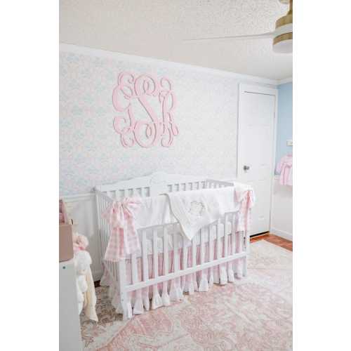 Wooden Monogram Wall Hanging, Baby Girl Nursery Decor, Pink Nursery Wall Decor, Personalized Nursery Sign, Custom Wood Monogram