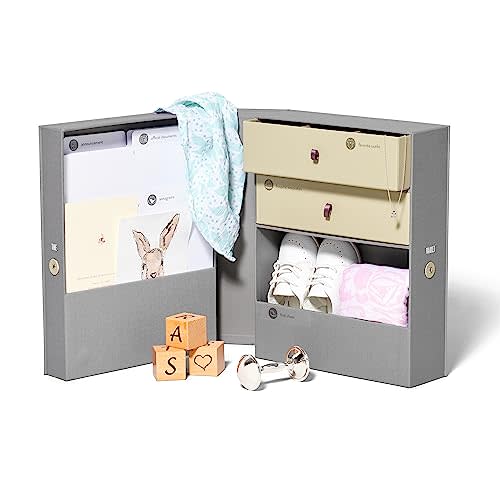 Savor | Baby Keepsake Organizer Box | The Original Fabric Acid-Free Modern Minimalist Gender-neutral Memory Box with Labels | For Pregnancy, Mothers Day, Baby Shower, New Baby Girl Baby Boy Gifting