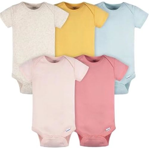 Gerber baby-girls 5-pack Short Sleeve Variety Onesies Bodysuits
