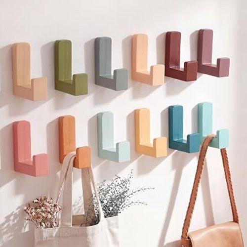 Teenyyou 12 Pcs Cute Kids Wall Hooks Adhesive for Backpack Multicolor