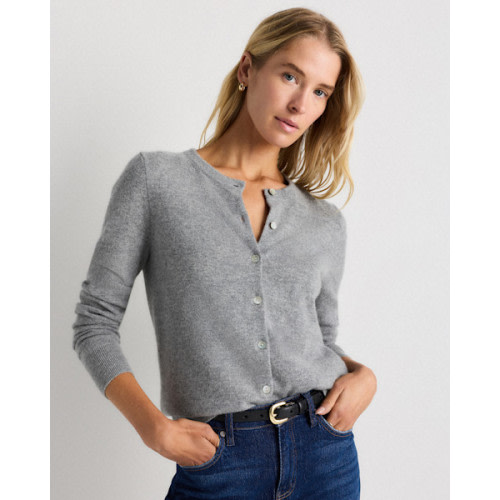 Mongolian Cashmere Cardigan Sweater in Faded Denim