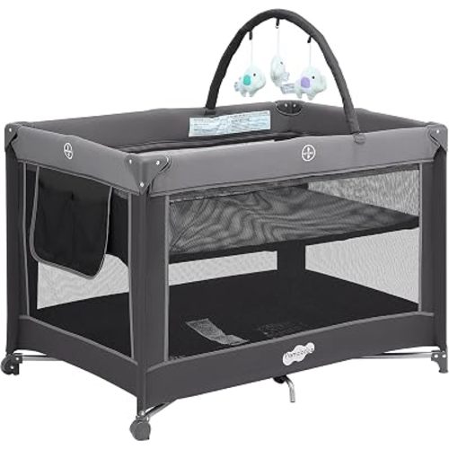 Pamo Babe Foldable Portable Baby Playard Crib for Toddlers