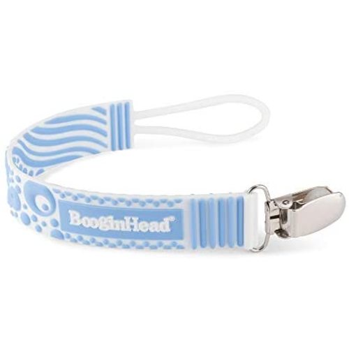 BooginHead Baby Newborn Pacigrip Food Grade Silicone Pacifier Clip, Blue