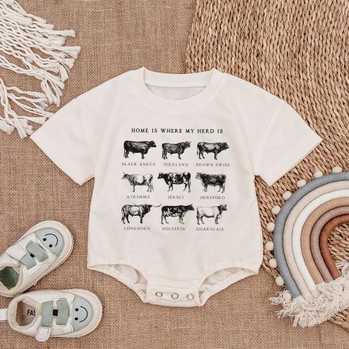Home is Where My Herd Is Baby Clothes, Cow Cattle Farm Baby Outfit, Newborn For Boys Girls, Newborn Gift Keepsake, Birthday Baby Gift