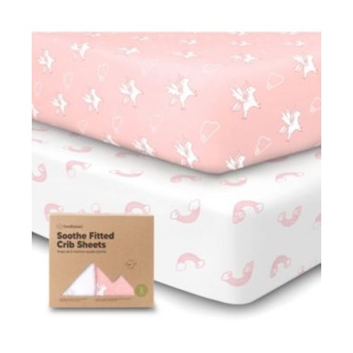 2pk Soothe Fitted Crib Sheets Neutral, Baby Crib Sheets, Fits Standard Nursery Baby Mattress