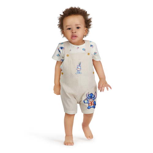 Stitch Baby Boy 2 Piece Shortall Set, Sizes 0-24 Months