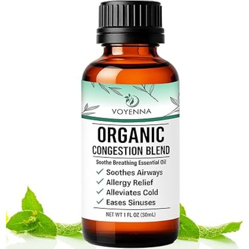 Essential Oil Breathe Blend for Diffuser, Humidifier, Aromatherapy & Rub with Peppermint & Eucalyptus Oils | for Headache, Allergy & Congestion