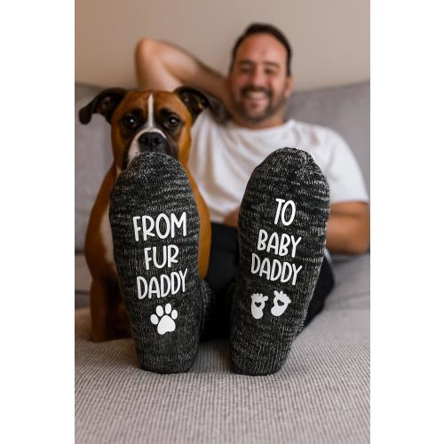 From Fur Daddy To Baby Daddy Gifts, New Baby Dad Socks, Soon To Be Parents Gift, Pregnancy Announcements, Future Dads Gifts, First time Dad