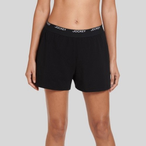 Jockey Generation™ Women's Period Pajama Shorts - Black L: Moisture Wicking, Water-Resistant, Cotton-Spandex Blend, Knit Pajama Bottoms