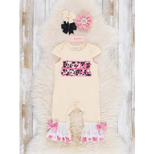 Cow Print Daddy's Girl Ruffle Romper