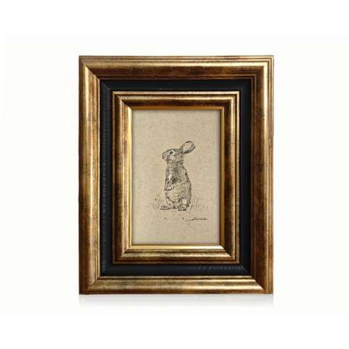 Hand-Painted Vintage Easter Bunny Art: Kraft Paper Nursery Decor