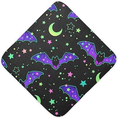 YETTASBIN Halloween Bat Baby Towel, Ultra Soft Absorbent Cotton Baby Hooded Bath Towel for Newborn Baby Boy Girl, Toddler, Infant Registry Gift - 35 x 35 Inch