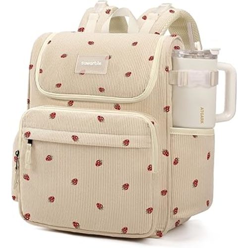 Large Corduroy Toddler Diaper Bag Backpack, Baby Boy Girl Diaper Bag for Mom, Girls Baby Travel Bag with Stroller Straps, Secures Strap for 40oz Bottles